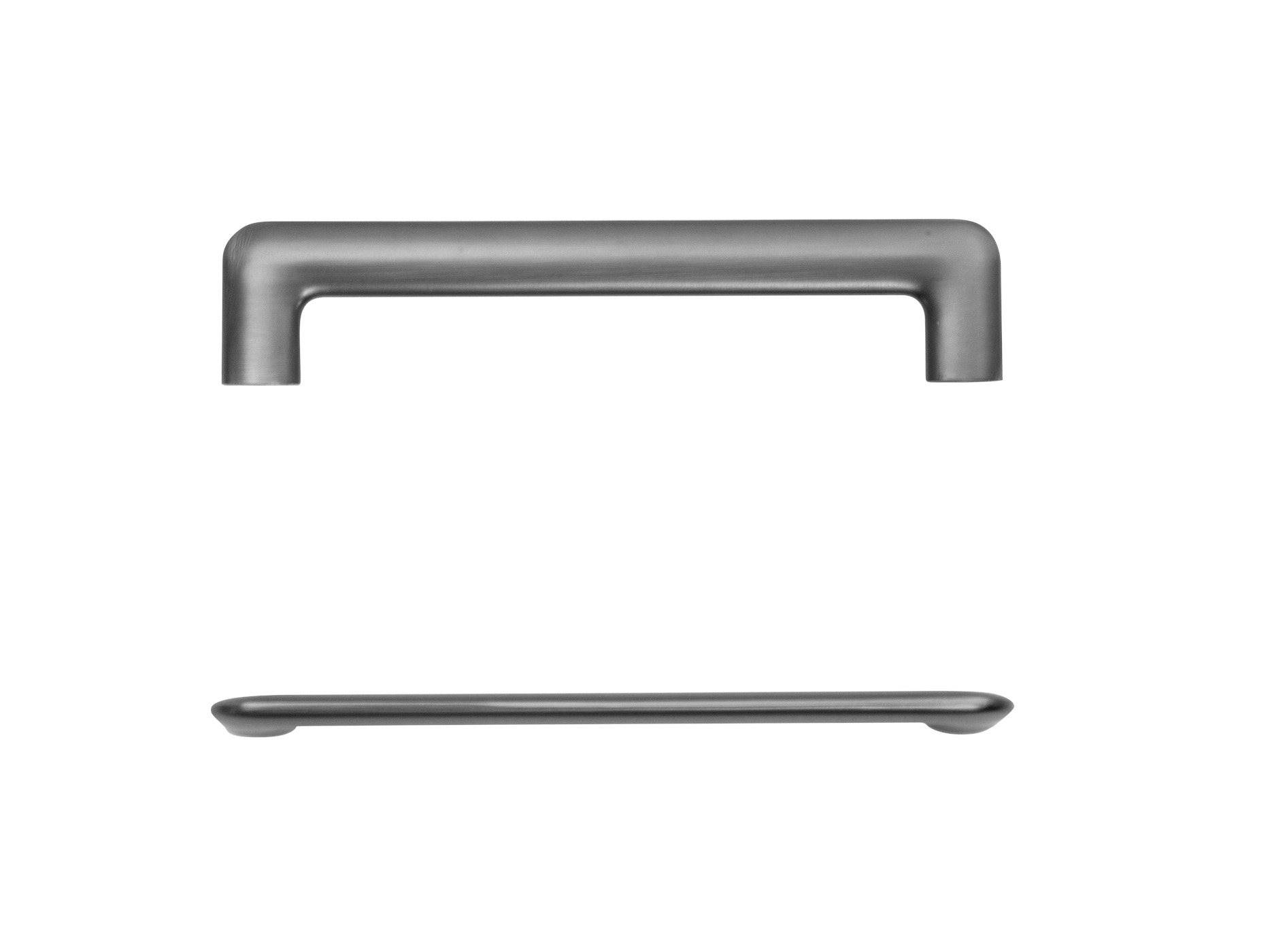 Moderner Möbelgriff schwarz gebürstet im geradlinigen Design mit einem Bohrabstand von 160mm