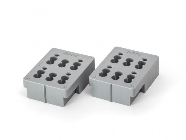 Abstandhalter aus grauem PVC für die Montage einer Schublade der Marke HARN Ritma Cube